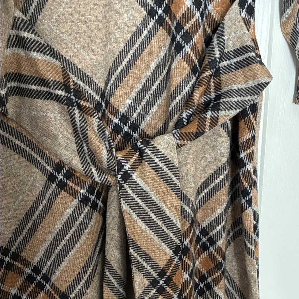 R&K Brown Plaid Long Sleeve Dress - Picture 5 of 5